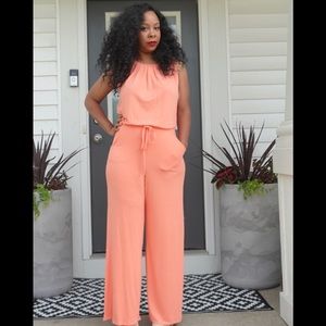 Plus and Regular size Jumpsuit In Coral